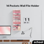14-Tier Wall File Organizer and Hanging File Organizer, Pink - Image 5