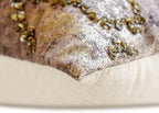 The HomeCentric Pack of 2 Decorative Lumbar Pillow Cover Gold, 12"x14" Jacquard Foil, Bead, Sequins, Hand Embroidery Lumbar Cushion Covers for Sofa, Couch, Abstract Modern - Astral Antique Gold - Image 2