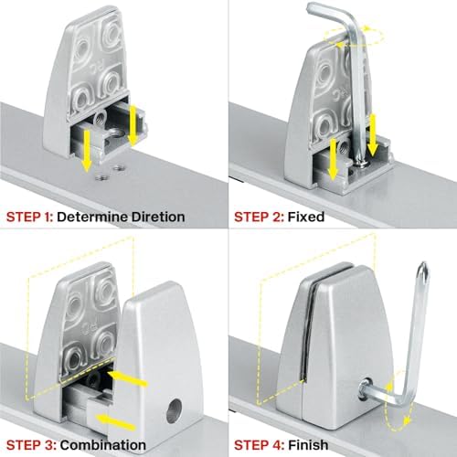 4 Packs Sneeze Guard Clamp Bracket, Sneeze Guard Shield Base for Countertop, Stick On Heavy Duty Aluminum Partition Guard Clip, Panel Support Clamp Stand for Clear Acrylic Desktop Counter Reception - Image 3