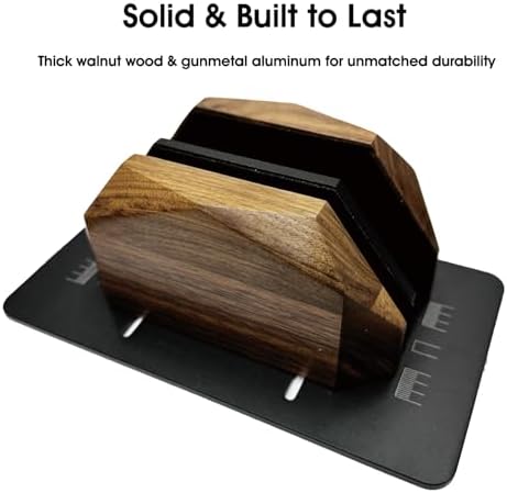 Walnut Vertical Laptop Stand, Dual Slot Wood Laptop Holder for Desk - Image 2