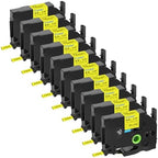 10 Pack Compatible with P-Touch HSe-621 HSe621 HS621 HS-621 Heat Shrink Tube 8.8mm 0.34'' Black on Yellow Label Tape for Ptouch PT-E300 PT-D210 PT-H300 PT-E500 PT-P750WVP D400 D450 P900 Label Maker by Cruxer