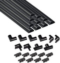 D-Line 157in Cord Cover Kit, Self-Adhesive Wire Hiders, Cable Raceway to Hide Wires on Wall, Electrical Cable Management - 10x 15.7 Lengths & 19 Accessories - 1.18" (W) x 0.59" (H) - Black by D-LineUSAinc