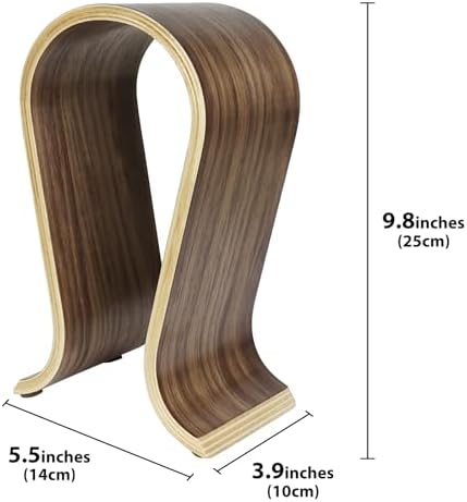 Linkidea Wooden Headphone Stand, Omega Headset Holder Desk Display Hanger for Over-Ear Gaming Headphones Compatible with Audio-Technica, Bose, AKG, Sennheiser, Beats, Sony - Image 4