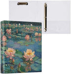 JIPONI 3 Ring Binder Lotus Monet 1 Inch Round Binders for Men Women Students, Cute File Organizer for Office Home School - Image 3