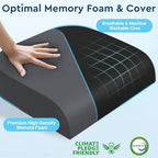 Seat Cushion, Memory Foam Office Chair Cushion, Black, X-Large - Image 3