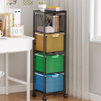 Sbanmao 4 Drawer Rolling File Cabinet, Mobile Filing Cart with Wheels Black - Image 2