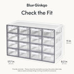 Blue Ginkgo 16-Drawer Storage Cabinet Organizer, Grey, Made in Korea - Image 2