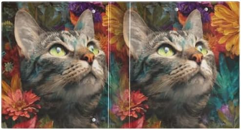 3 Ring Binders 1.5 Inch Clear View Three Ring Binders Versatile Cat in Flower Binder for Work School Office Supply 1 Pack - Image 2