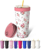 Frost Buddy Togo Buddy 30oz Tumbler - Spill-Proof Flip Lid (Pinkfloral-one) by FrostBuddy