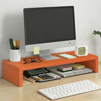 Solid Wood Monitor Stand Riser & Laptop Stand Desk Organizer - Office Accessories for PC Workspace, Computer Organization, Countertop Hutch Orange 19.7x7.9x3in by Unknown