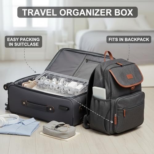 Tatuo Cord Organizer Box with Lid, Clear, 6 Pack - Image 5