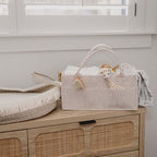 PUTSKA Baby Diaper Caddy Organizer, Felt Nursery Basket, Mocha, Extra Large - Image 6