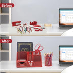 12 in 1 Red Desk Organizers and Accessories for Office Home School - Image 4