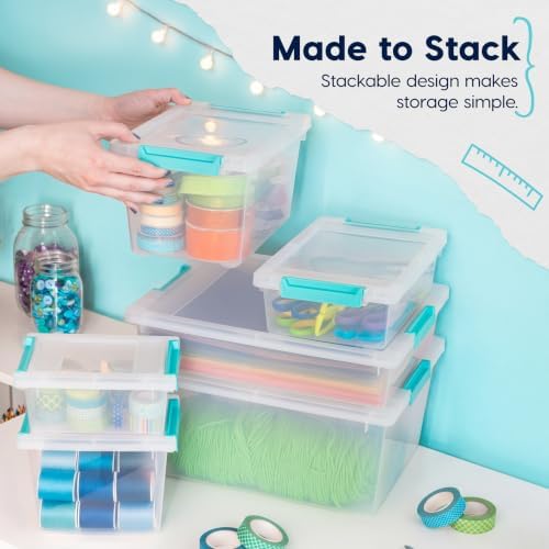 IRIS USA Storage Bins with Lids |Made in USA| 4 Qt - (6-Pack) - Clear - Image 5