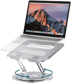 Lifelong 360° Rotating Adjustable Laptop Stand, Foldable Riser, Silver by LIFELONG