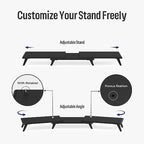 loukin Dual Monitor Stand Riser for Desk, 43.6"×8.2" Computer Stand, Black - Image 2