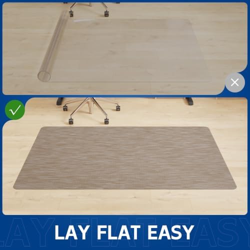 Office Chair Mat for Hardwood & Tile Floor, 36" x 48" Anti-Slip Desk Chair Mat, Easy Glide Floor Protector for Rolling Chairs, Floor Mat for Office Chair for Home Office (Dark Brown) - Image 2