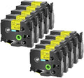 USUPERINK 10PK Compatible for Ptouch HSe-641 HSe641 HS-641 HS641 Black on Yellow 17.7mm 0.69'' Heat Shrink Tubing for Wire Cable for PT9200dx PT9400 PT9500pc PT9600 Label Maker Tape by USUPERINK