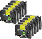 USUPERINK 10PK Compatible for Ptouch HSe-641 HSe641 HS-641 HS641 Black on Yellow 17.7mm 0.69'' Heat Shrink Tubing for Wire Cable for PT9200dx PT9400 PT9500pc PT9600 Label Maker Tape by USUPERINK