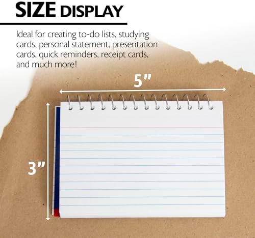 BAZIC Products White Spiral-Bound Index Cards, 3 x 5 in, 50 Ct, 36-Case - Image 2