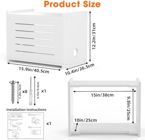 Wooden WiFi Router Storage Box for Routers Up to 9.8" Tall, Need Assembly - Image 2