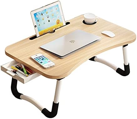 23.6" Lap Desk with Storage Drawer, Holders for Cup and Tablet by VebaCidi
