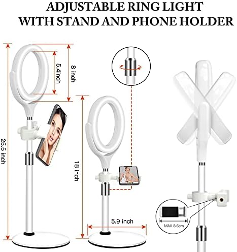 Zoom Lighting for Computer, 8 inch Ring Light with Stand for Desk - Image 5