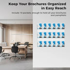 18 Pockets Acrylic Brochure Pamphlet Holder Wall Mount, 4 inches Pocket Brochure Display Stand, Pamphlet Display Stand Wall Mount, Clear Plastic Trifold Flyer Rack Literature Holder - Image 3