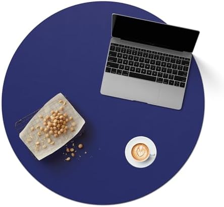 CENNBIE 30 Inch Cork Leather Round Table Cover Mat (Blue) by CENNBIE