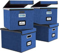 File Organizer Box with Lids, Collapsible File Folder Organizer by Huolewa