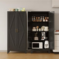 COFaR Metal Pantry Cabinet with Doors, Farmhouse 61'' Tall Storage Cabinet with 3 Adjustable Shelves, Kitchen Pantry Cabinet for Dinning Room, Garage, Laundry, Bathroom, Black 4-Tier by COFAR
