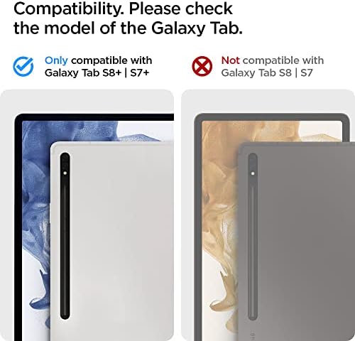 Spigen for Galaxy Tab S8 Plus Case (2022), Galaxy Tab S7 Plus Case (2020), Rugged Armor Pro Protective Tri-Fold Cover and S Pen Holder, 12.4 inch, Black - Image 2