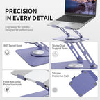 ALASHI Laptop Stand for Desk with 360° Rotating Base, Multi-Angle Adjustable Laptop Stands, Foldable Laptop Riser Compatible with 10 to 17 Inches PC Computer, Purple - Image 4