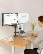MOUNT PRO Dual Monitor and Laptop Mount for Max 27" Monitors & 17" Laptop - Image 6