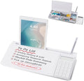 Small Glass Desktop Whiteboard Dry-Erase-Board - Computer Keyboard Stand with Calculator White Board Surface Pad with Drawer, Desk Organizers with Accessories for Office, Home, School Supplies - White by TSJOFFICE-WipeCleanThinkGreenWorkSmart