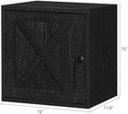 FUSUNBAO Magic DIY Cube Storage Organizer Stackable Cubes for Home Books Clothes Toy-Modular Cubby Storage System-Office Cubical-Bookcase Closet (Black, Door Cube) - Image 3