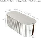 White Cable Management Box with Lid, Large, Plastic - Image 2