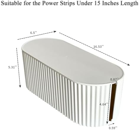White Cable Management Box with Lid, Large, Plastic - Image 2