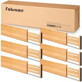 Fabsome Dresser Drawer Organizers 6 Pack, 4.65'' High Adjustable from 17-22‘’ Bamboo Drawer Dividers for Clothing Baby Clothes, Wooden Separators for Dresser Nursery Organization with Soft Foam Ends by Fabsome