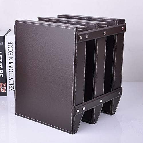 Very Sturdy 3 Tier Leather Desk File Rack for Office Supplies/Stationery/Folder,Stackable Letter Tray Organizer,Document Filing Organizer Holder for Desktop Storage (Brown)… - Image 5