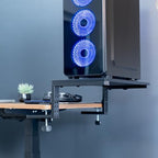 VIVO Black Clamp-on 22 in Desk Extension Shelf, DESK-SHELF22B - Image 2