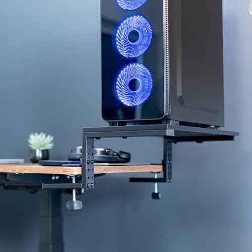 VIVO Black Clamp-on 22 in Desk Extension Shelf, DESK-SHELF22B - Image 2