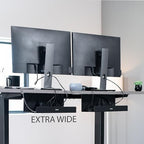 VIVO 2 Pack Black 17 inch Extra Deep Cable Management Tray, DESK-AC16-2C - Image 2