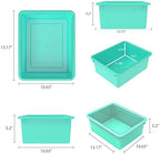 Storex Letter Size Deep Storage Tray – Organizer Bin for Classroom, Office and Home, Teal, 5-Pack (62529U05C) - Image 6