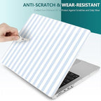 DONGKE Compatible with MacBook Pro 16 Inch Case (2026-2021 Release, M5 M4 M3 M2 M1 Pro/Max Chip), Plastic Hard Shell with Keyboard Cover & Screen Protector for MacBook Pro 16", Blue & White Stripes - Image 7