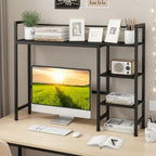 Tangkula 4-Tier Desktop Bookshelf, 38.5" Dorm Desk Hutch, Black - Image 4