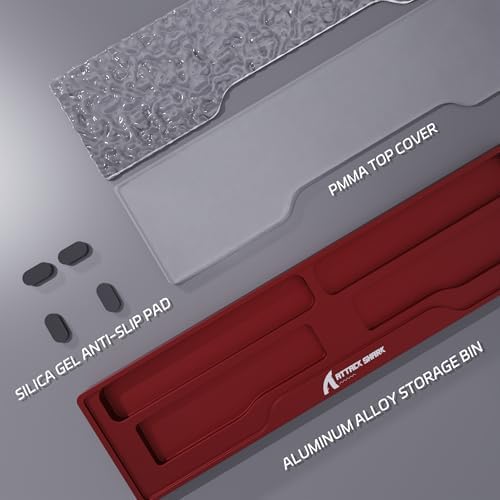 Acrylic Gaming Keyboard Wrist Rest Pad,CNC Process Clear Wrist Rest for Computer Keyboard,Office,PC Gaming,Laptop,Mac,Comfortable,Lightweight,Ergonomic-2 in 1 Red - Image 3