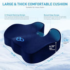 BlissTrends Extra Thick Seat Cushion for Office Chair & Car Seat, Blue - Image 2