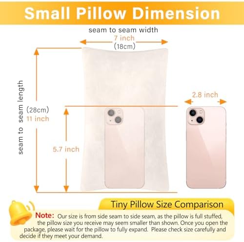 1 MIDDLE ONE 2 Pack Small Pillow, Memory Foam Mini Pillow 11 X 7 Inches for Travel, Sleeping, Nap and Neck, Knee, Lumbar Support, Tiny Cushion for Pet, Dogs (Off-White) - Image 2