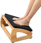 StrongTek Wooden Foot Stool Under Desk, Removable Cushion, 3 Angles by StrongTek
